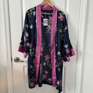 LAUREN Ralph Lauren | Floral Robe Kimono Navy Blue Floral Pink Sz S (Runs Large)